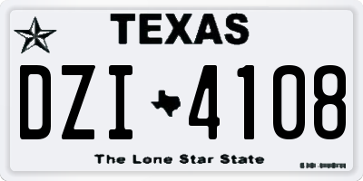 TX license plate DZI4108
