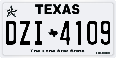 TX license plate DZI4109