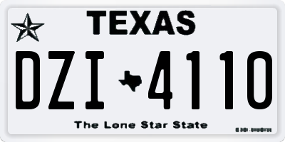 TX license plate DZI4110