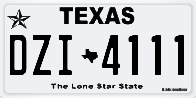 TX license plate DZI4111