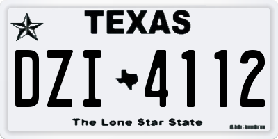 TX license plate DZI4112