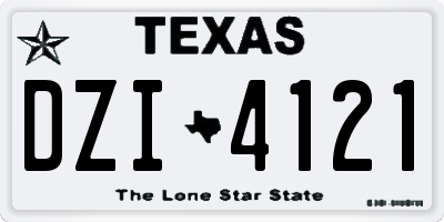 TX license plate DZI4121