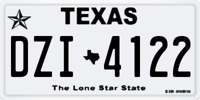 TX license plate DZI4122
