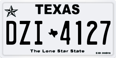 TX license plate DZI4127