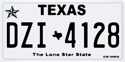 TX license plate DZI4128