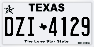 TX license plate DZI4129