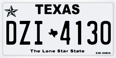 TX license plate DZI4130