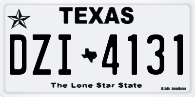 TX license plate DZI4131