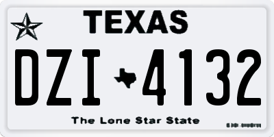 TX license plate DZI4132