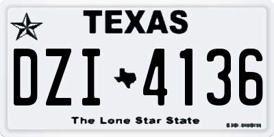 TX license plate DZI4136