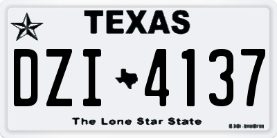 TX license plate DZI4137