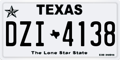 TX license plate DZI4138