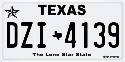 TX license plate DZI4139