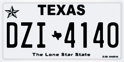 TX license plate DZI4140