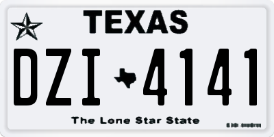 TX license plate DZI4141
