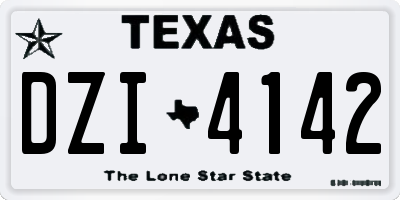 TX license plate DZI4142