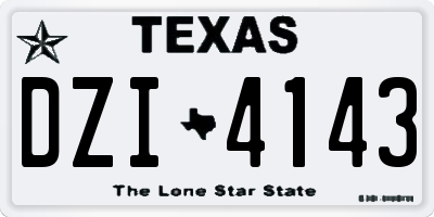 TX license plate DZI4143
