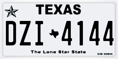 TX license plate DZI4144