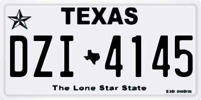 TX license plate DZI4145