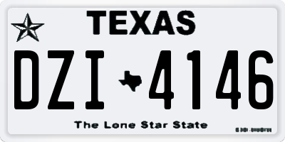 TX license plate DZI4146