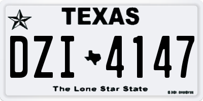 TX license plate DZI4147