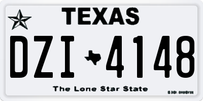 TX license plate DZI4148