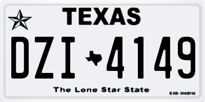 TX license plate DZI4149