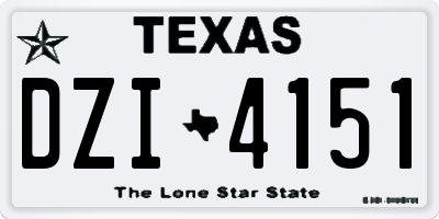 TX license plate DZI4151