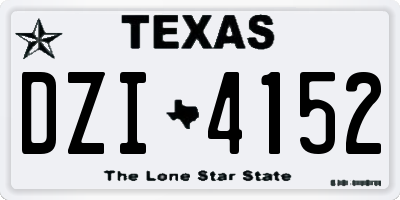 TX license plate DZI4152