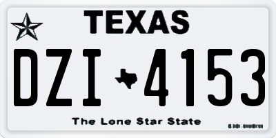 TX license plate DZI4153