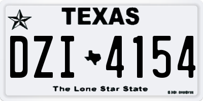 TX license plate DZI4154