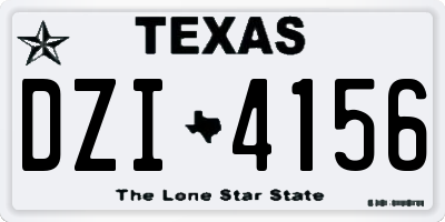 TX license plate DZI4156