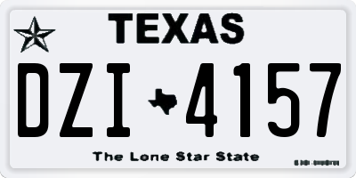 TX license plate DZI4157