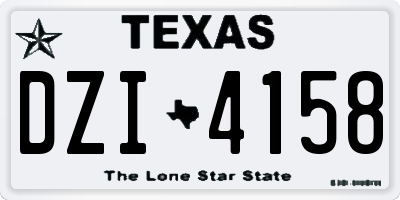 TX license plate DZI4158
