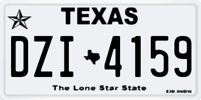 TX license plate DZI4159