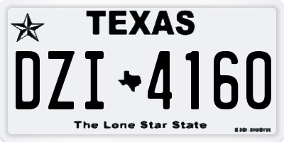 TX license plate DZI4160