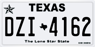 TX license plate DZI4162