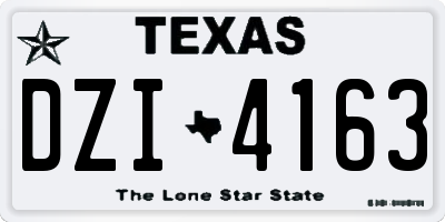 TX license plate DZI4163