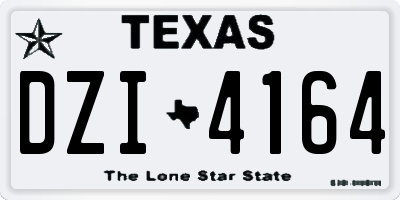 TX license plate DZI4164