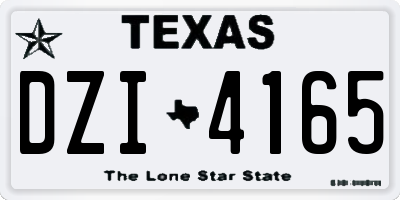 TX license plate DZI4165
