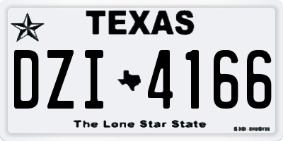 TX license plate DZI4166