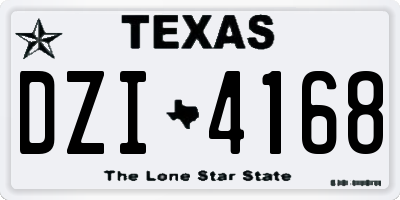 TX license plate DZI4168