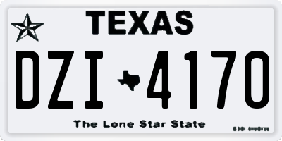 TX license plate DZI4170