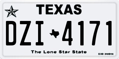 TX license plate DZI4171