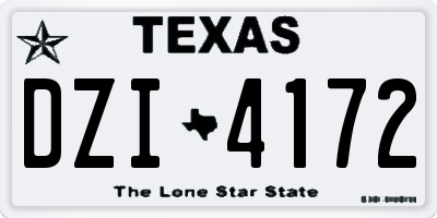 TX license plate DZI4172