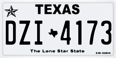 TX license plate DZI4173