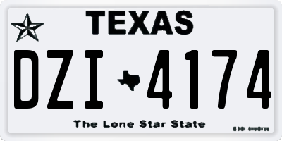 TX license plate DZI4174