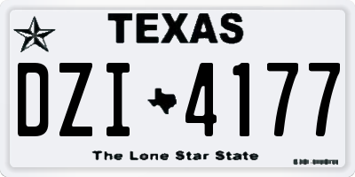 TX license plate DZI4177