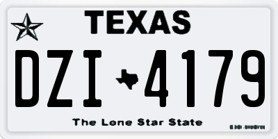TX license plate DZI4179