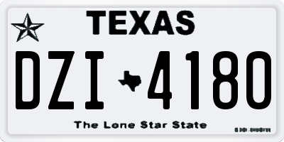 TX license plate DZI4180